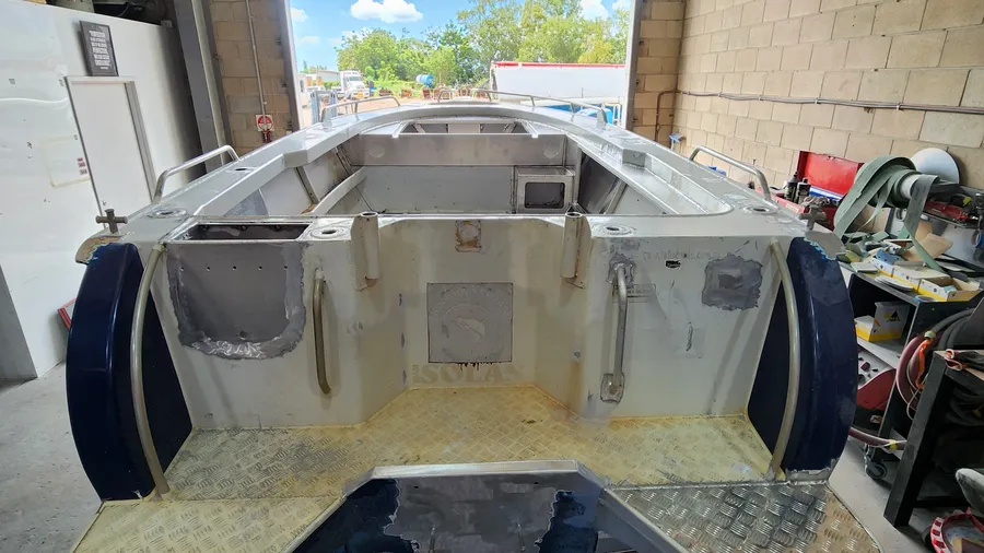Before — boat respray in Darwin